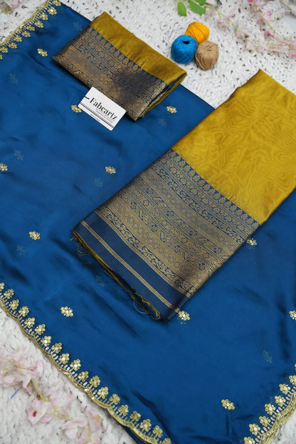 Velprita Women's Woven Design zari work Half Saree with Embroidered Blouse and Dupatta