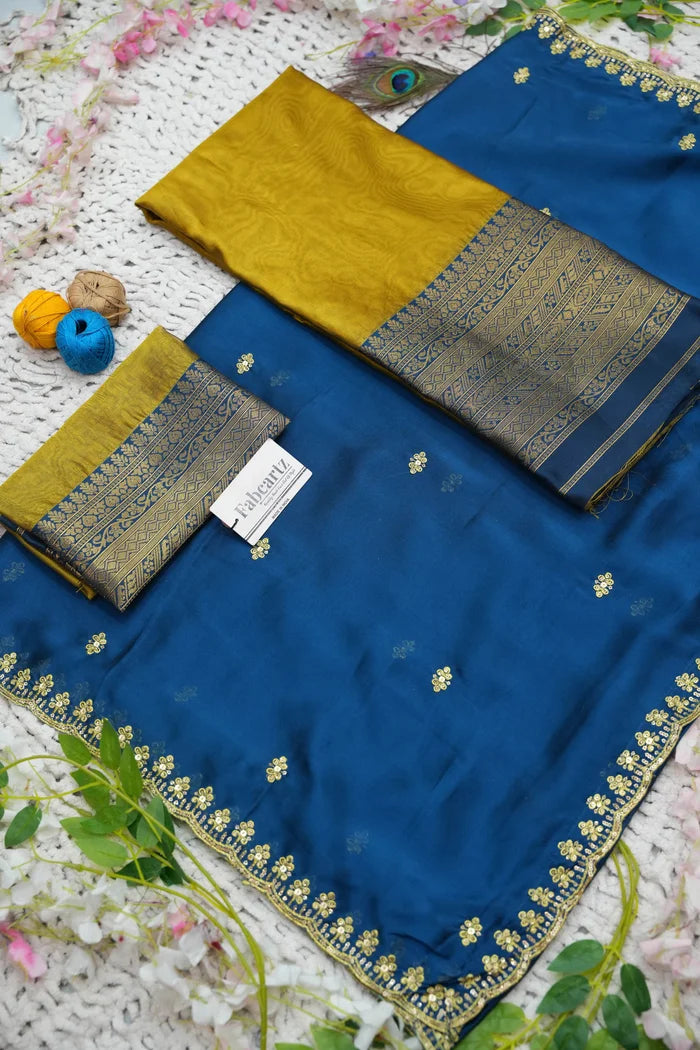 Velprita Women's Woven Design zari work Half Saree with Embroidered Blouse and Dupatta
