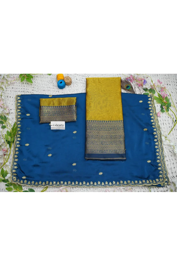 Velprita Women's Woven Design zari work Half Saree with Embroidered Blouse and Dupatta