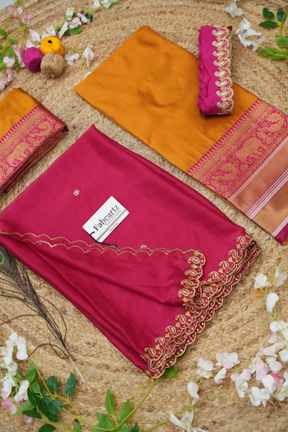 Sharvika Women's Woven Design Half Saree with Embroidered Blouse and Dupatta
