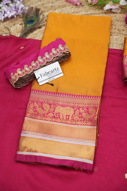 Sharvika Women's Woven Design Half Saree with Embroidered Blouse and Dupatta