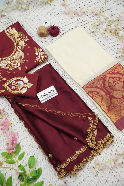 Pragna Women's Woven Design zari work Half Saree with Embroidered Blouse and Dupatta