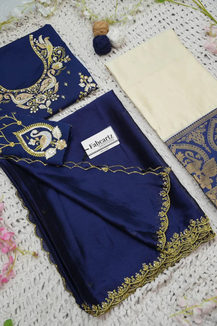 Pragna Women's Woven Design zari work Half Saree with Embroidered Blouse and Dupatta