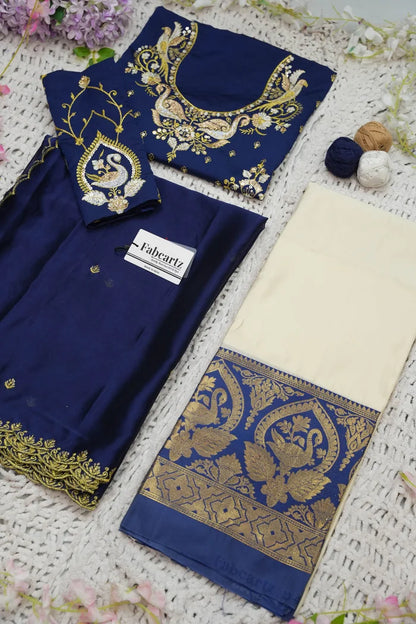 Pragna Women's Woven Design zari work Half Saree with Embroidered Blouse and Dupatta