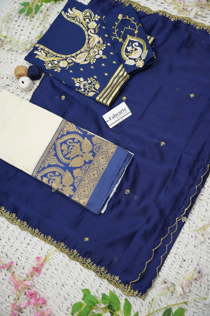 Pragna Women's Woven Design zari work Half Saree with Embroidered Blouse and Dupatta