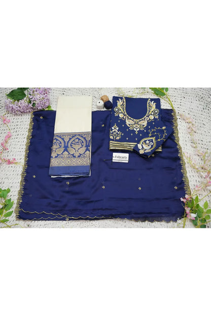 Pragna Women's Woven Design zari work Half Saree with Embroidered Blouse and Dupatta