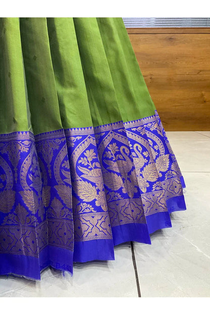 Pragna Women's Woven Design zari work Half Saree with Embroidered Blouse and Dupatta