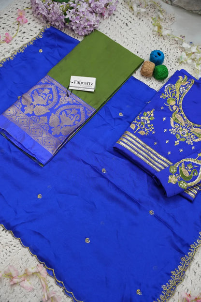 Pragna Women's Woven Design zari work Half Saree with Embroidered Blouse and Dupatta