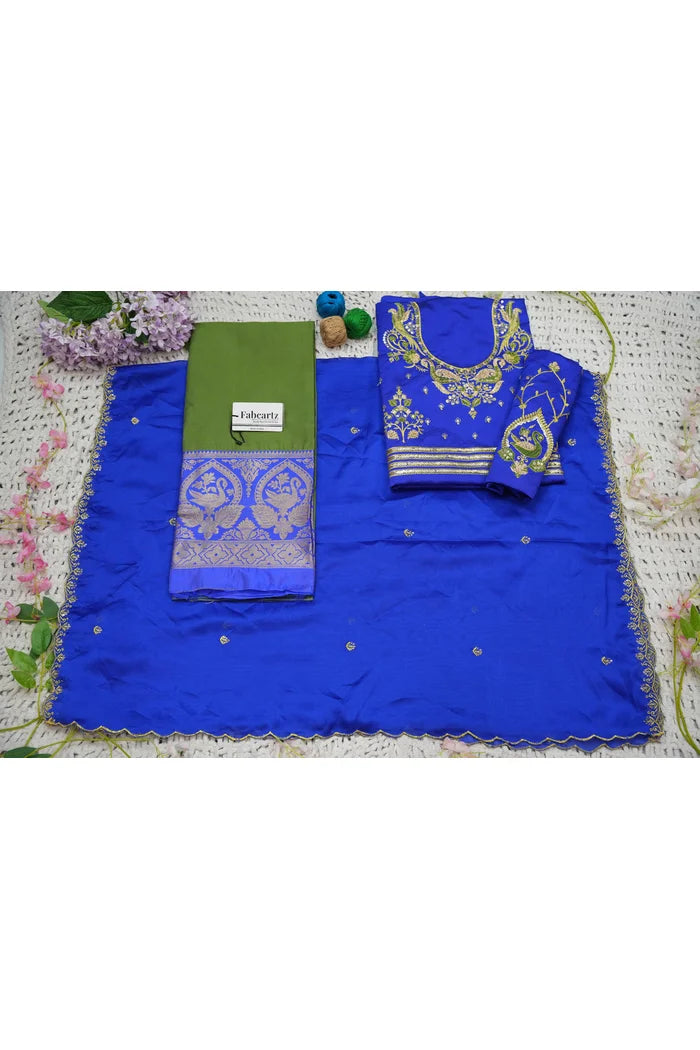 Pragna Women's Woven Design zari work Half Saree with Embroidered Blouse and Dupatta
