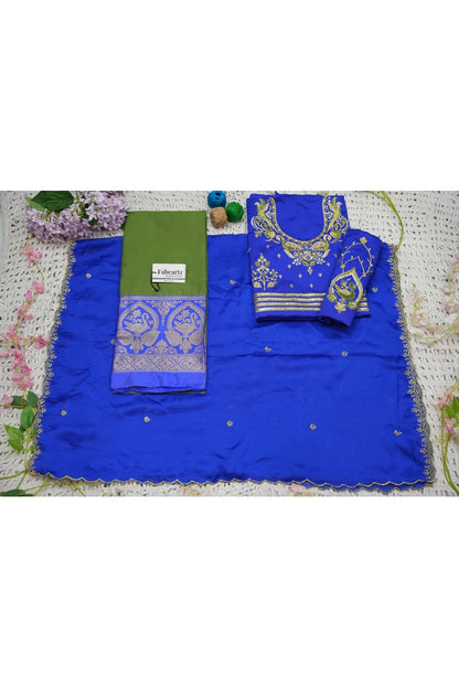 Pragna Women's Woven Design zari work Half Saree with Embroidered Blouse and Dupatta