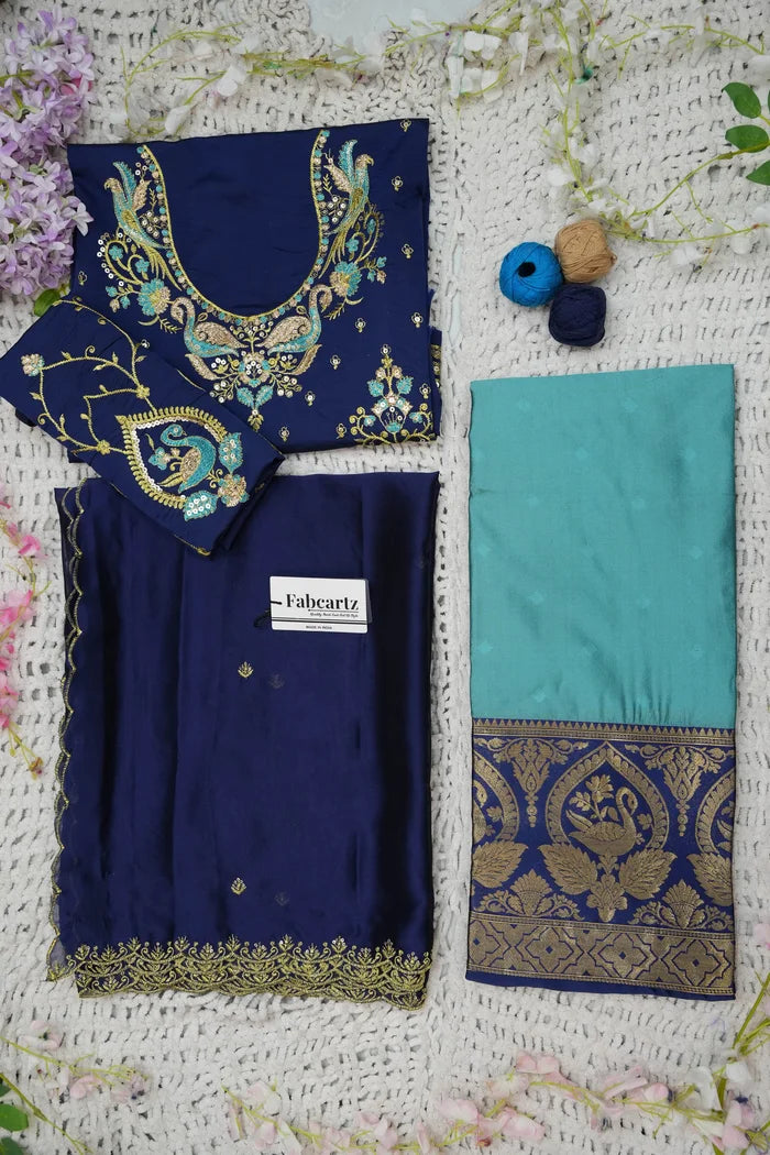 Pragna Women's Woven Design zari work Half Saree with Embroidered Blouse and Dupatta