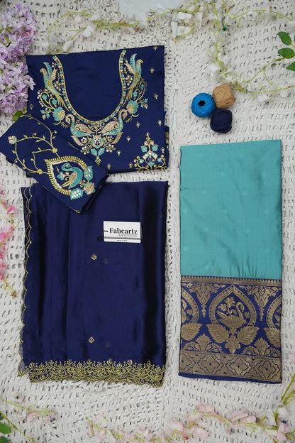 Pragna Women's Woven Design zari work Half Saree with Embroidered Blouse and Dupatta
