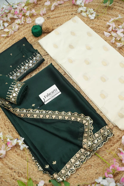 Ridhima South Indian Festival Traditional Half Saree with Embroidered Blouse & Dupatta