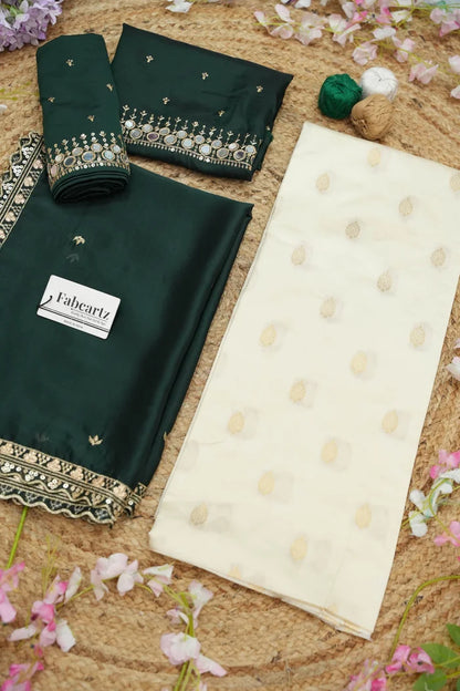 Ridhima South Indian Festival Traditional Half Saree with Embroidered Blouse & Dupatta