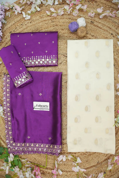 Ridhima South Indian Festival Traditional Half Saree with Embroidered Blouse & Dupatta