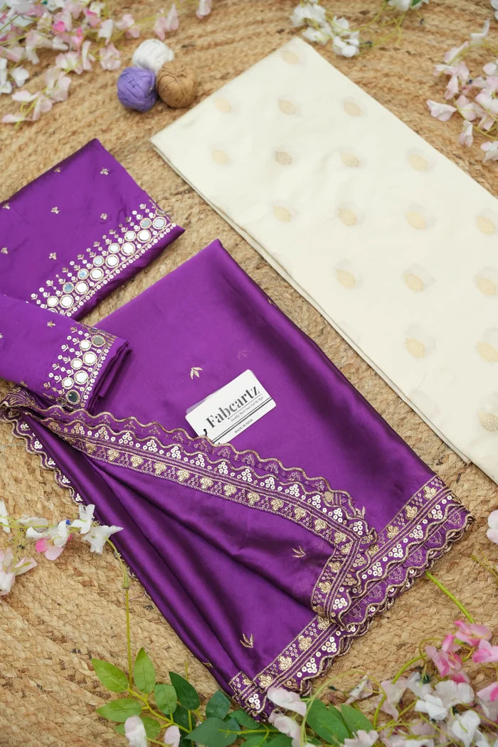Ridhima South Indian Festival Traditional Half Saree with Embroidered Blouse & Dupatta