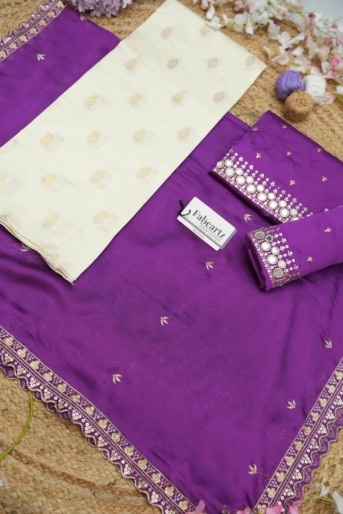 Ridhima South Indian Festival Traditional Half Saree with Embroidered Blouse & Dupatta