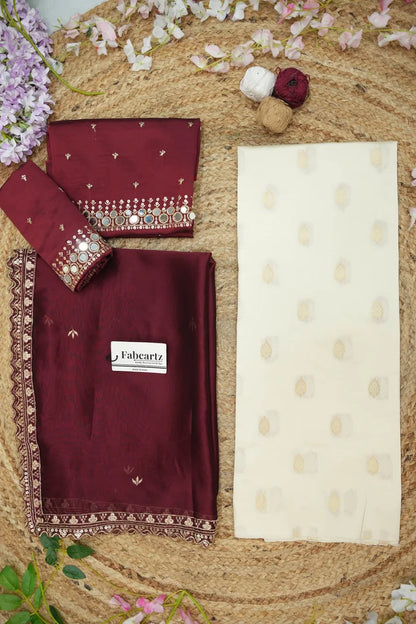 Ridhima South Indian Festival Traditional Half Saree with Embroidered Blouse & Dupatta