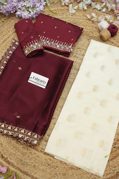 Ridhima South Indian Festival Traditional Half Saree with Embroidered Blouse & Dupatta
