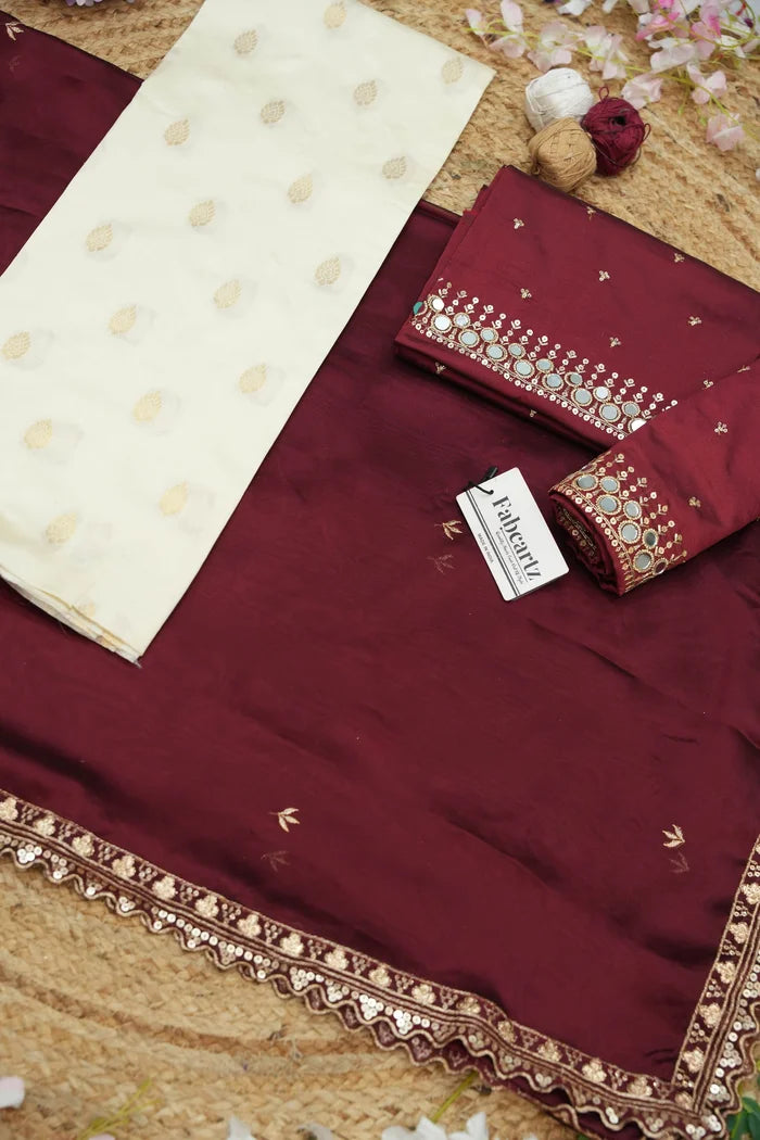 Ridhima South Indian Festival Traditional Half Saree with Embroidered Blouse & Dupatta