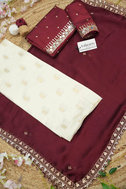 Ridhima South Indian Festival Traditional Half Saree with Embroidered Blouse & Dupatta