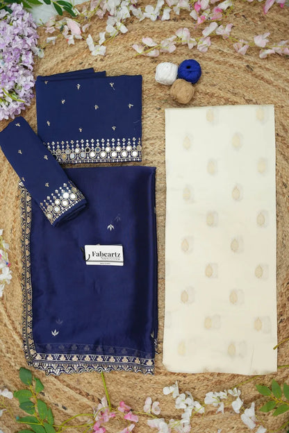 Ridhima South Indian Festival Traditional Half Saree with Embroidered Blouse & Dupatta
