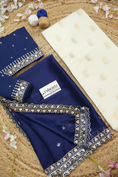 Ridhima South Indian Festival Traditional Half Saree with Embroidered Blouse & Dupatta