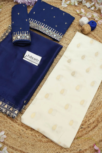 Ridhima South Indian Festival Traditional Half Saree with Embroidered Blouse & Dupatta