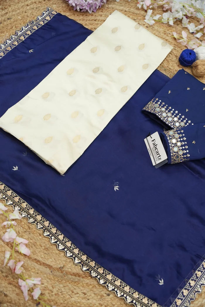 Ridhima South Indian Festival Traditional Half Saree with Embroidered Blouse & Dupatta