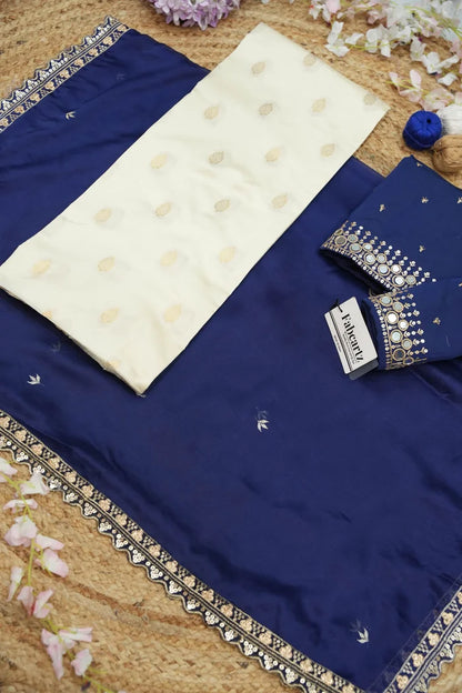Ridhima South Indian Festival Traditional Half Saree with Embroidered Blouse & Dupatta