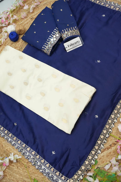 Ridhima South Indian Festival Traditional Half Saree with Embroidered Blouse & Dupatta