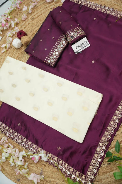 Ridhima South Indian Festival Traditional Half Saree with Embroidered Blouse & Dupatta