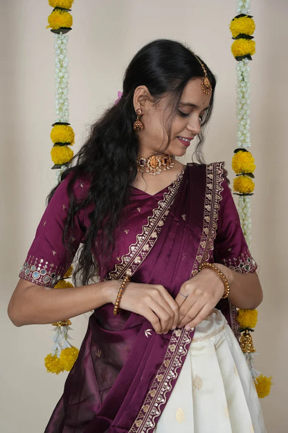 దక్షిణ భారత పండుగ సాంప్రదాయ హాఫ్ చీర (MYR) 