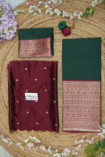 (Imarti) Women's Woven Design Half Saree with Blouse and Dupatta