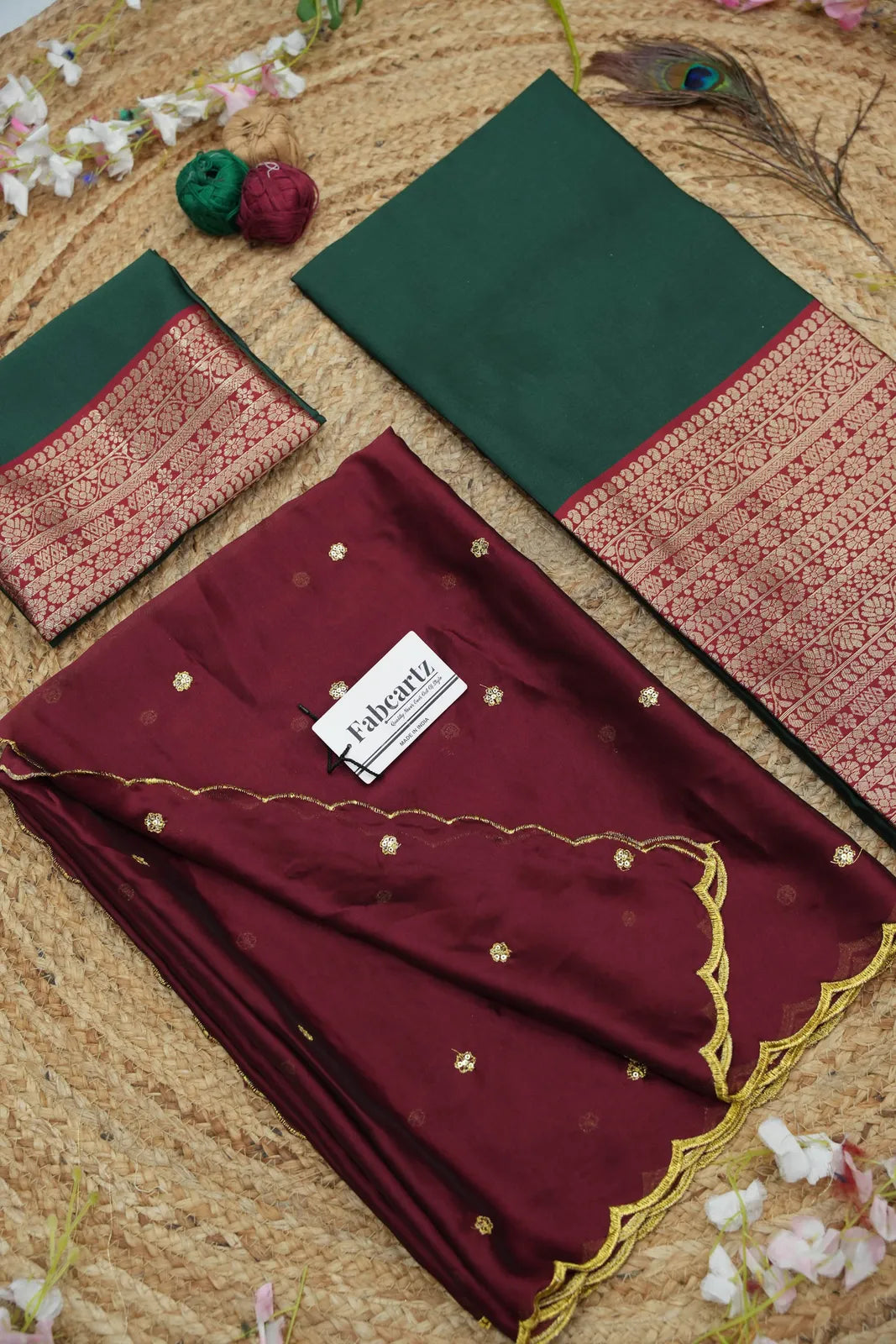 (Imarti) Women's Woven Design Half Saree with Blouse and Dupatta