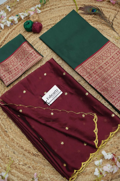 (Imarti) Women's Woven Design Half Saree with Blouse and Dupatta
