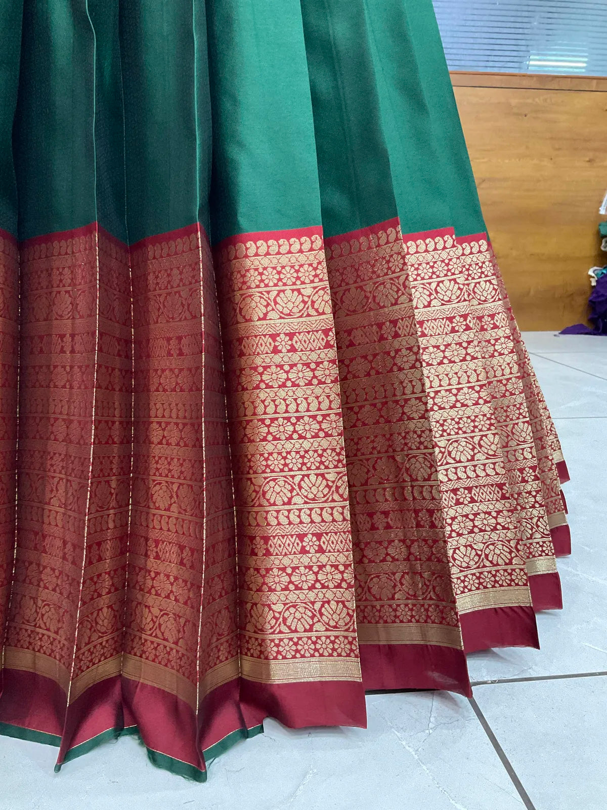(Imarti) Women's Woven Design Half Saree with Blouse and Dupatta
