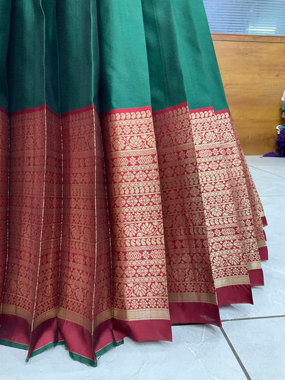 (Imarti) Women's Woven Design Half Saree with Blouse and Dupatta