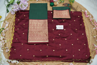 (Imarti) Women's Woven Design Half Saree with Blouse and Dupatta