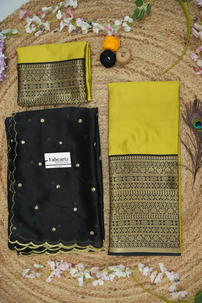 (Imarti) Women's Woven Design Half Saree with Blouse and Dupatta