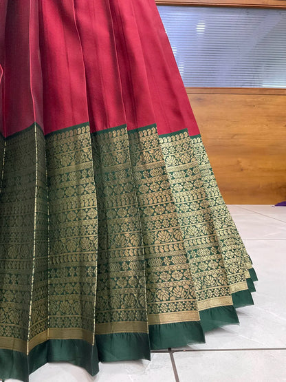 (Imarti) Women's Woven Design Half Saree with Blouse and Dupatta