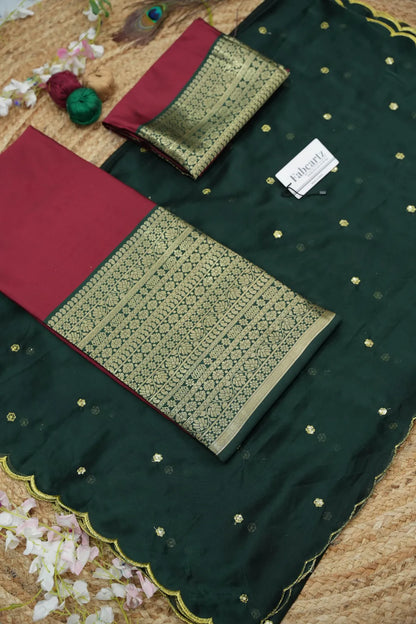 (Imarti) Women's Woven Design Half Saree with Blouse and Dupatta