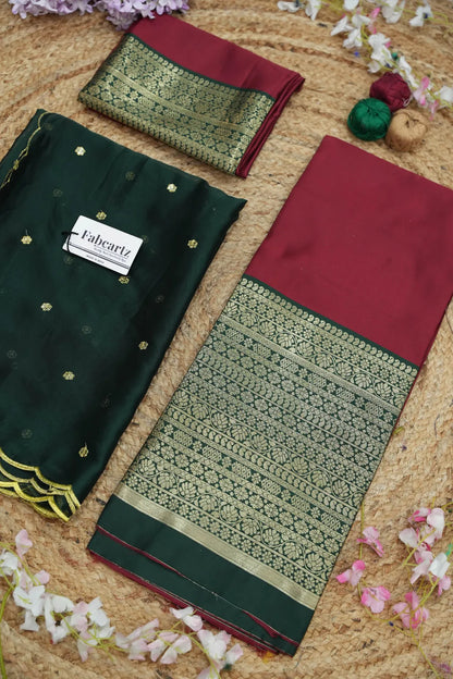 (Imarti) Women's Woven Design Half Saree with Blouse and Dupatta