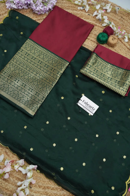 (Imarti) Women's Woven Design Half Saree with Blouse and Dupatta