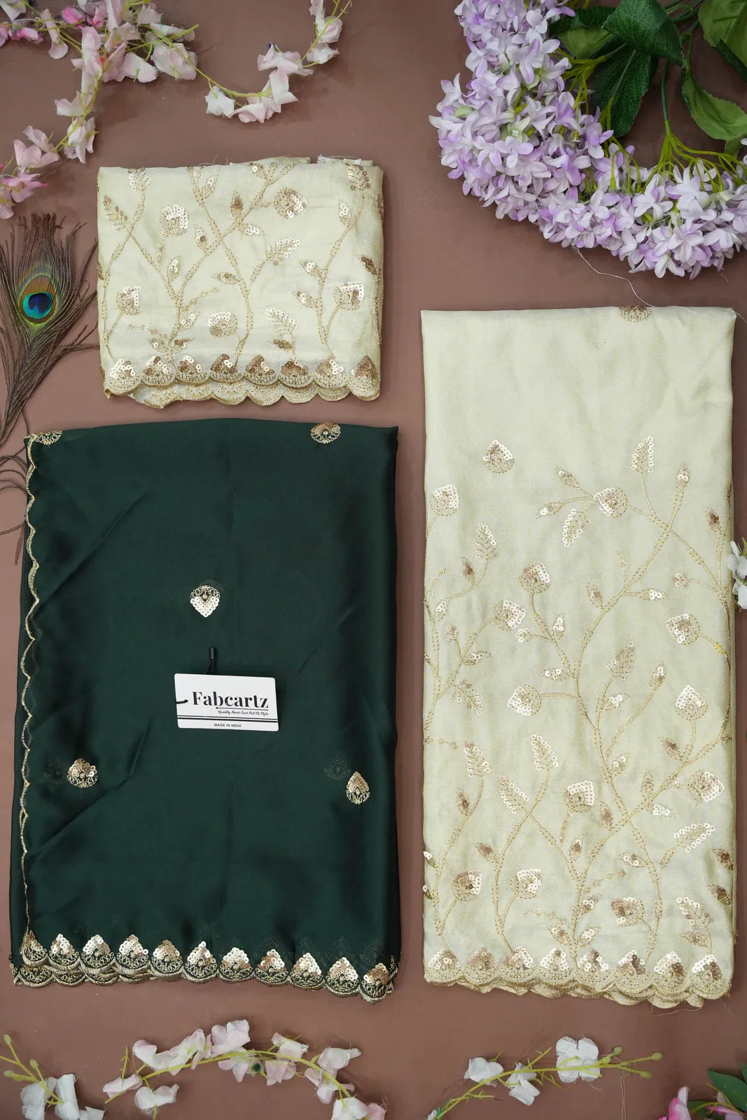 Satyabhumi Women's Embroidered Half Saree with Blouse and Dupatta