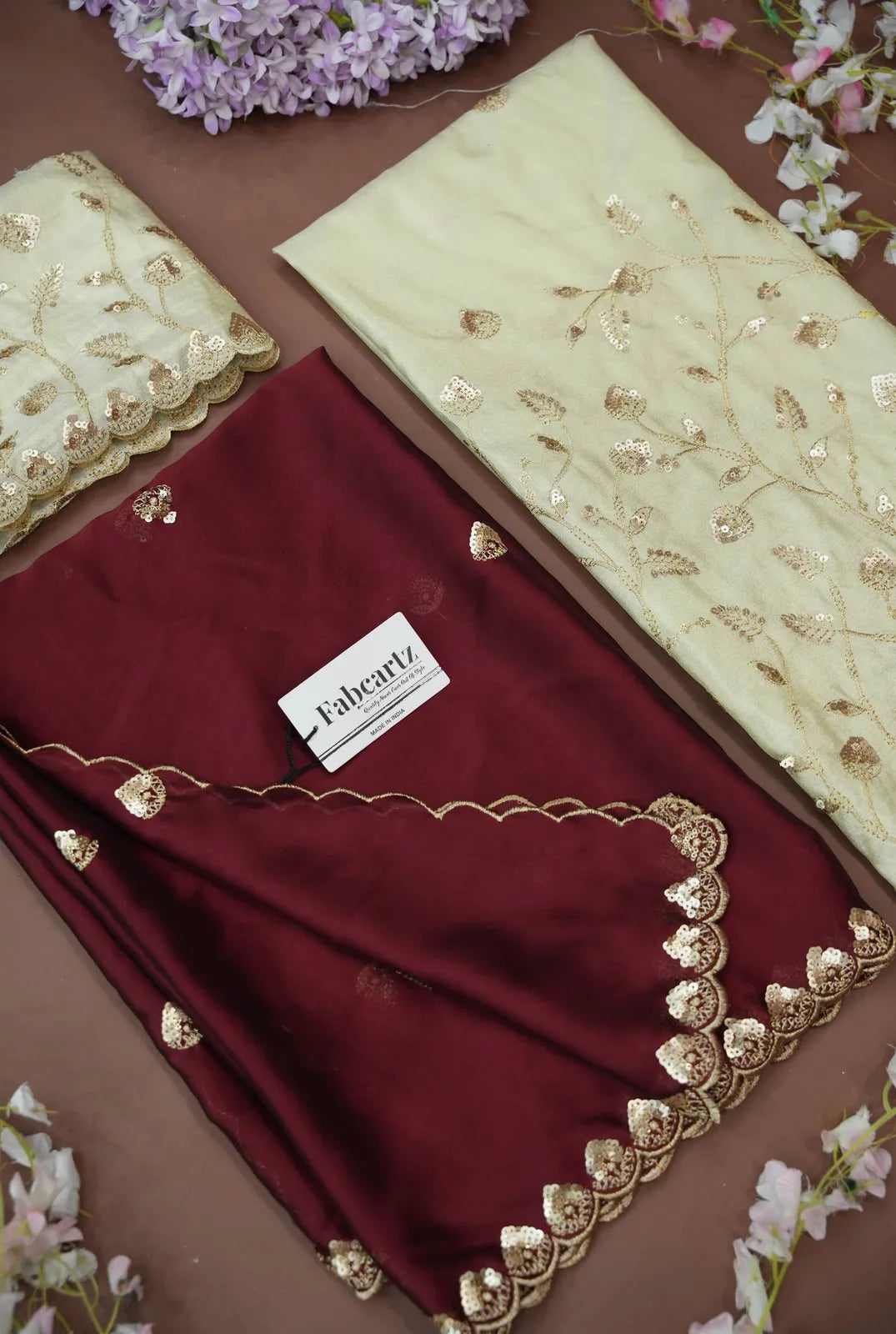 Satyabhumi Women's Embroidered Half Saree with Blouse and Dupatta