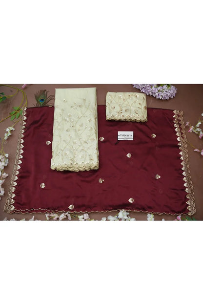 Satyabhumi Women's Woven Design Half Saree with Blouse and Dupatta