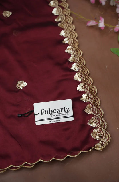 Satyabhumi Women's Embroidered Half Saree with Blouse and Dupatta