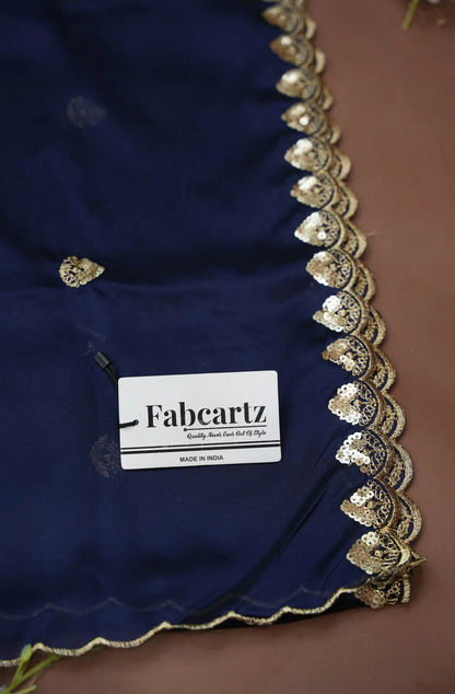 Satyabhumi Women's Embroidered Half Saree with Blouse and Dupatta