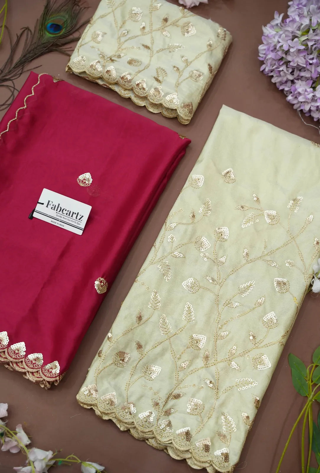 Satyabhumi Women's Embroidered Half Saree with Blouse and Dupatta